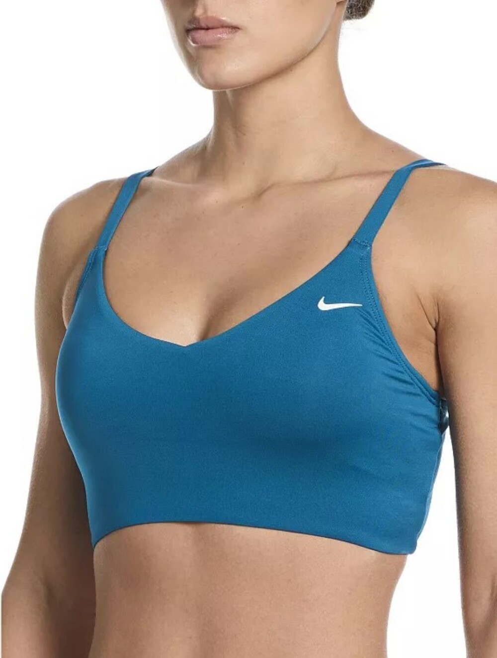 Nike Essential V-Neck Swim Top Size Medium In Teal
